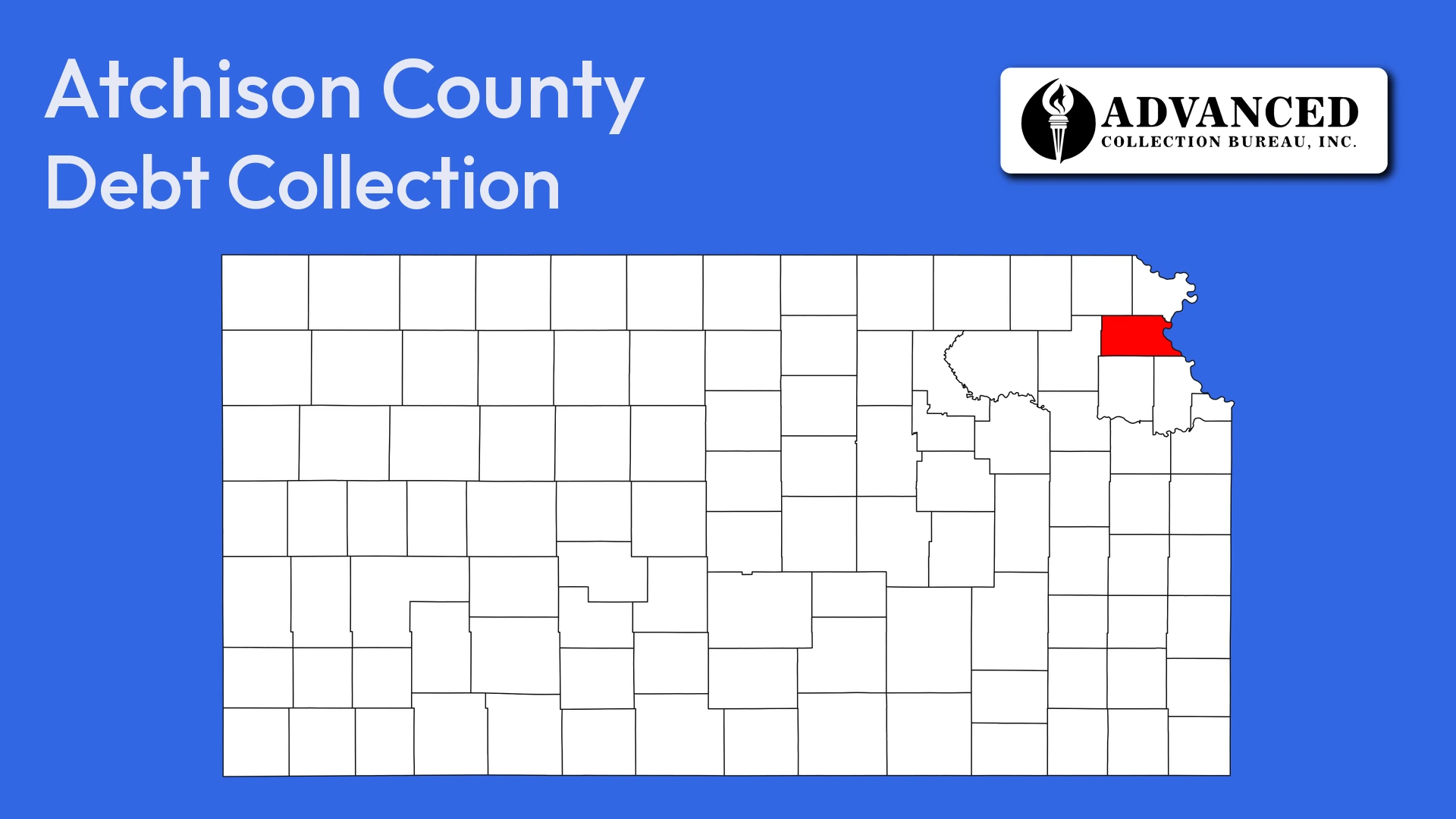 Map of Kansas highlighting Atchison County