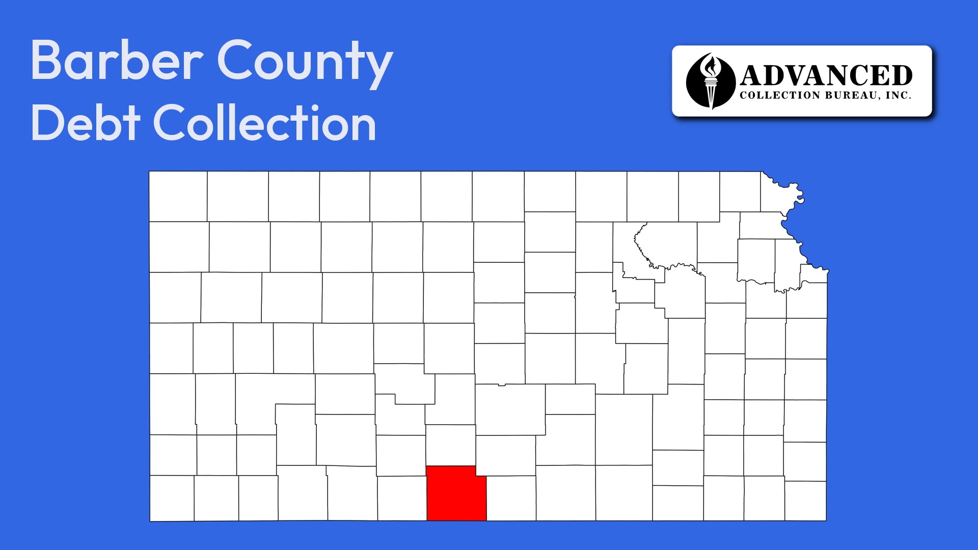 Map of Kansas highlighting Barber County