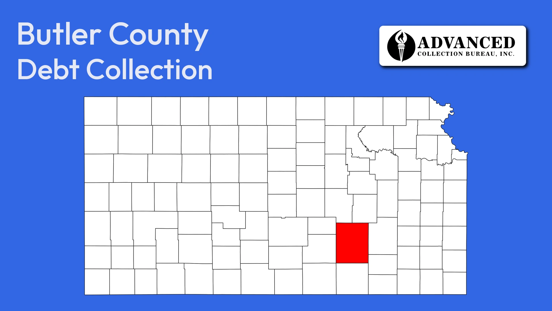 Map of Kansas highlighting Butler County