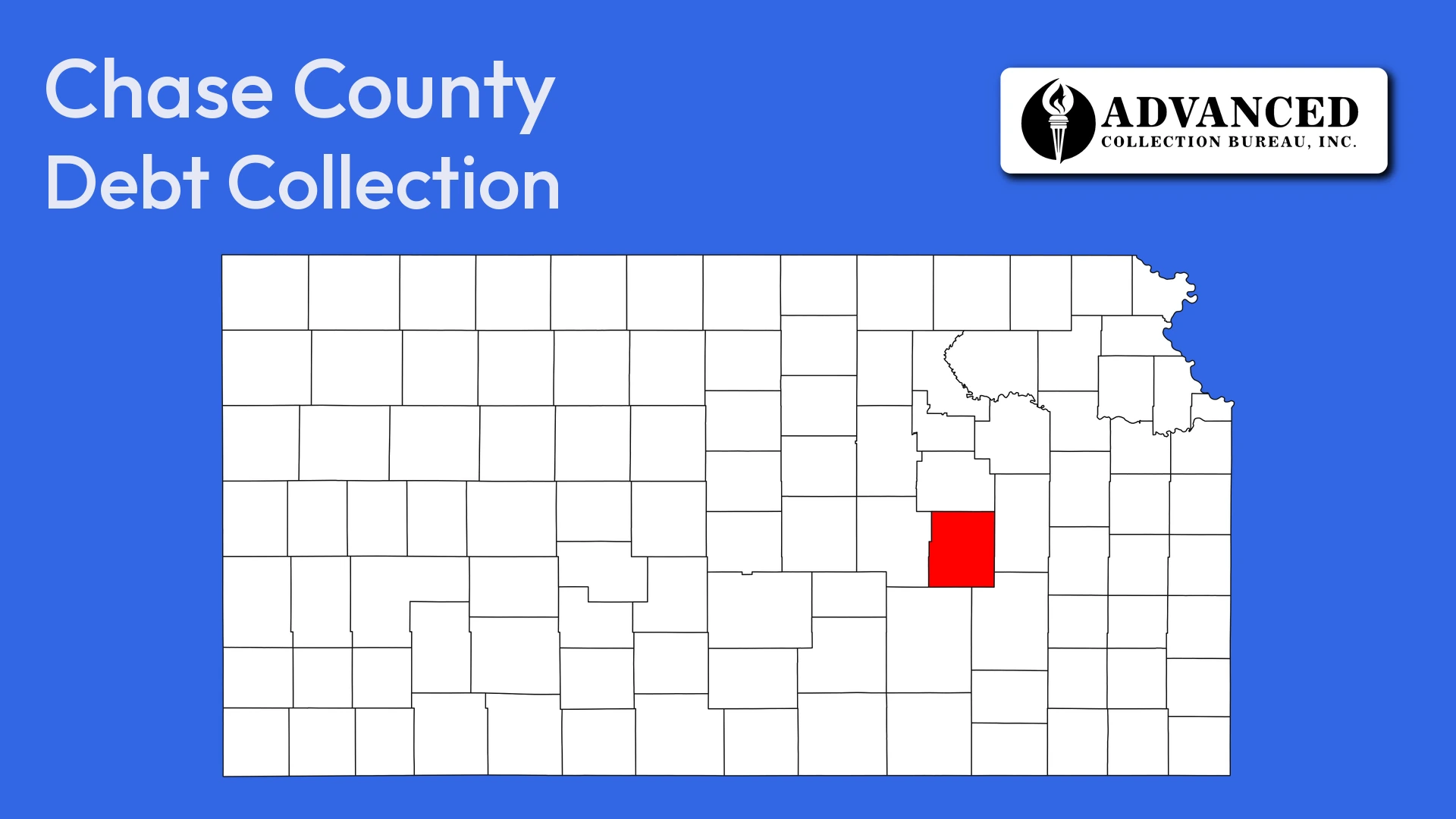 Map of Kansas highlighting Chase County