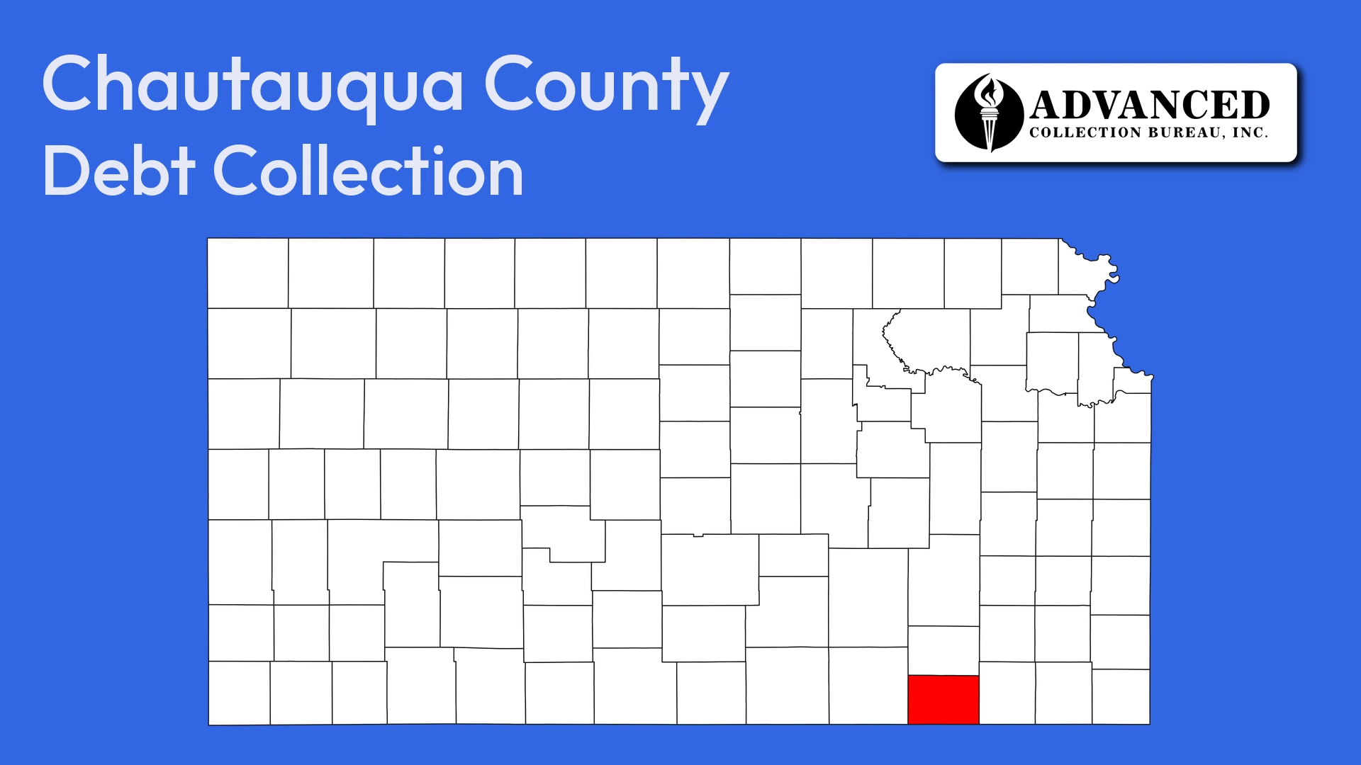 Map of Kansas highlighting Chautauqua County