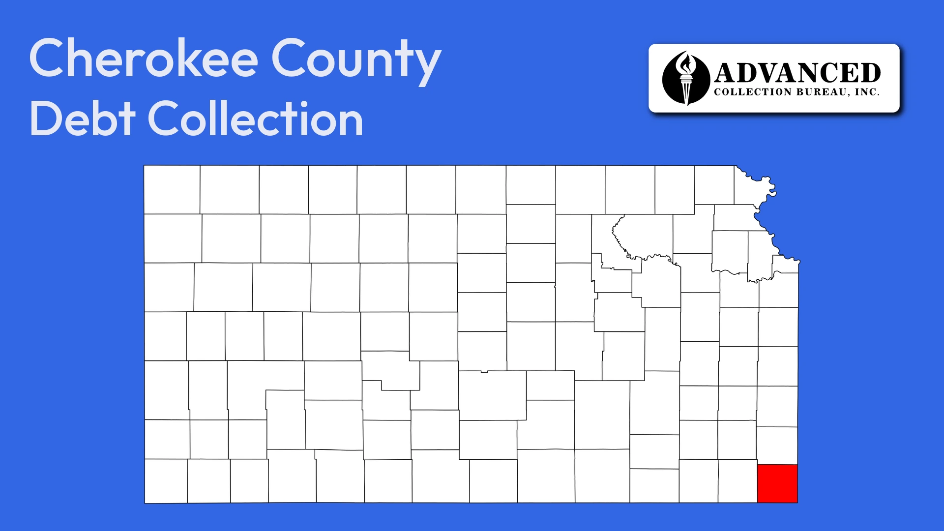 Map of Kansas highlighting Cherokee County