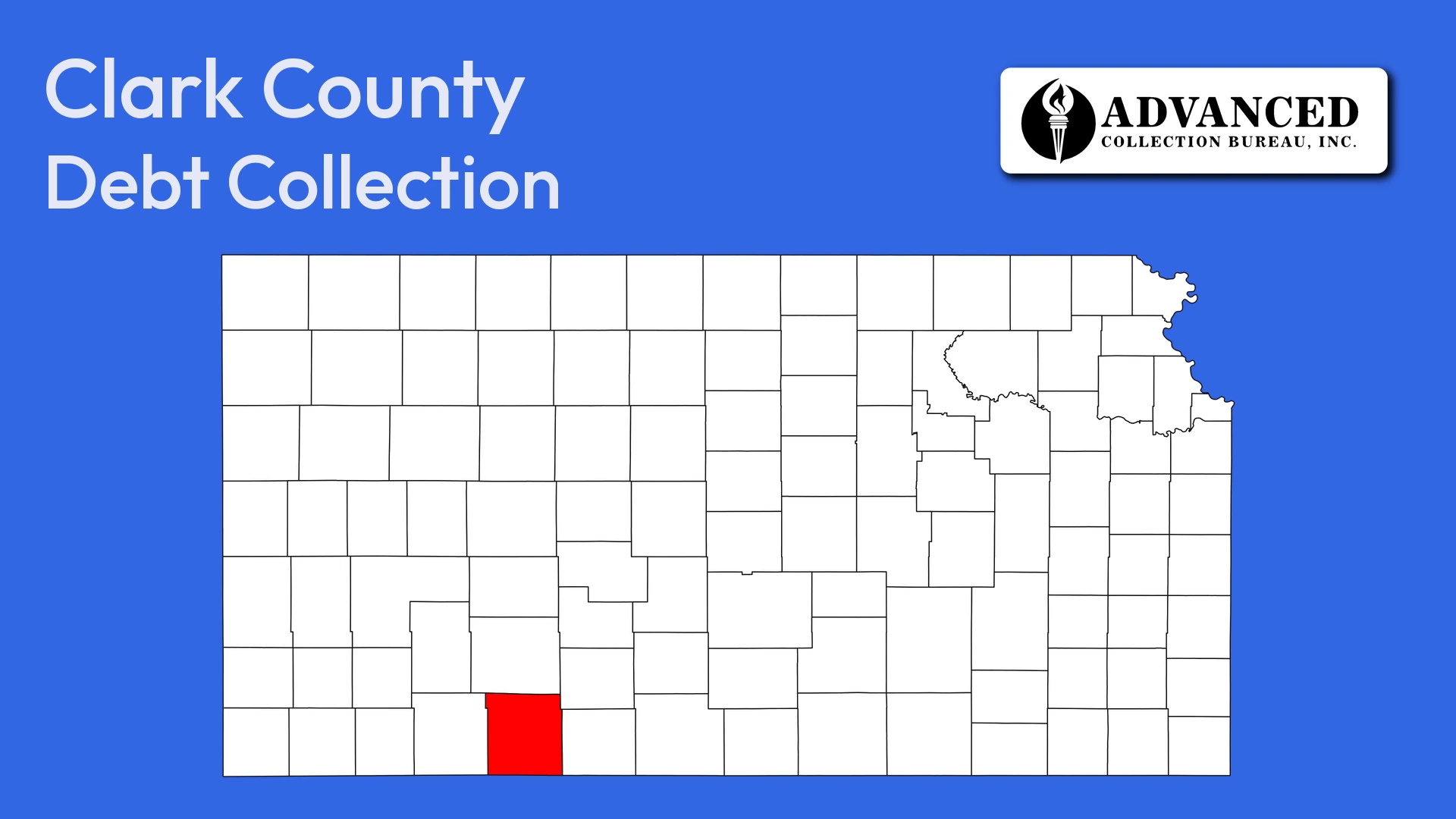 Map of Kansas highlighting Clark County