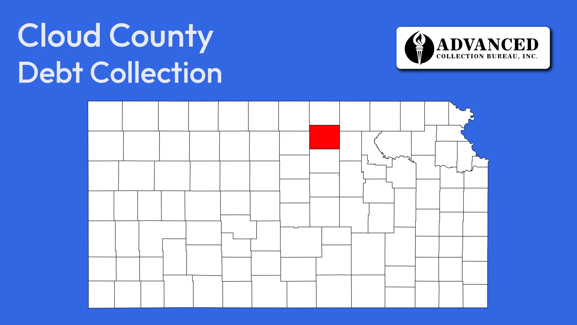 Map of Kansas highlighting Cloud County