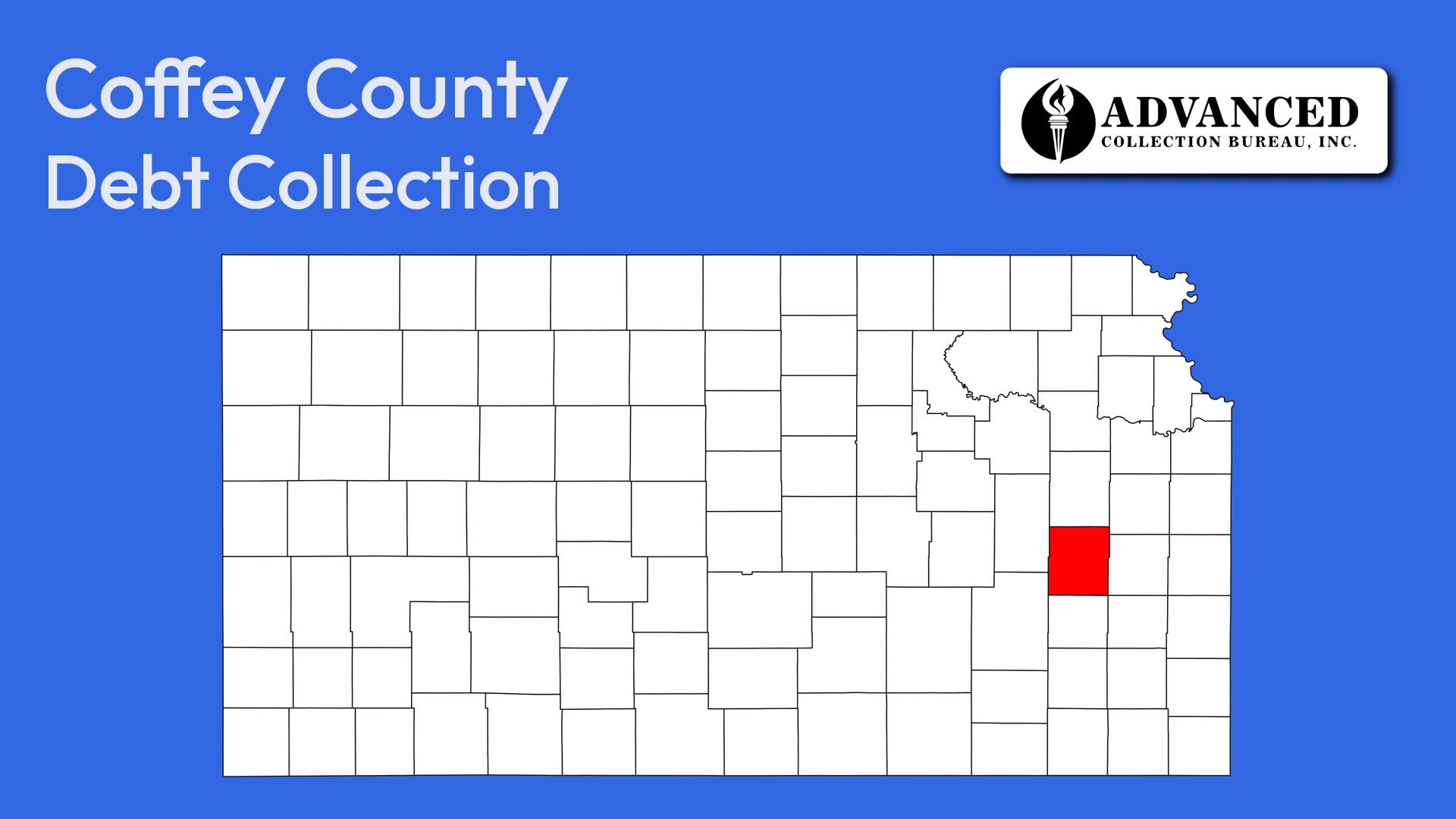 Map of Kansas highlighting Coffey County