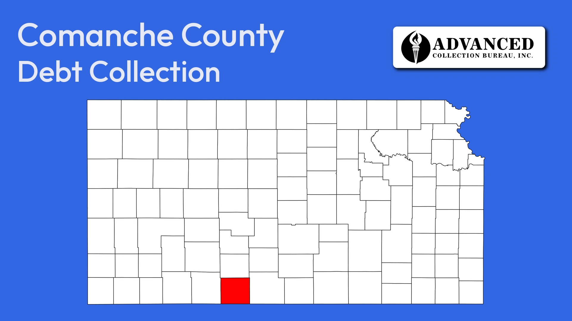 Map of Kansas highlighting Comanche County