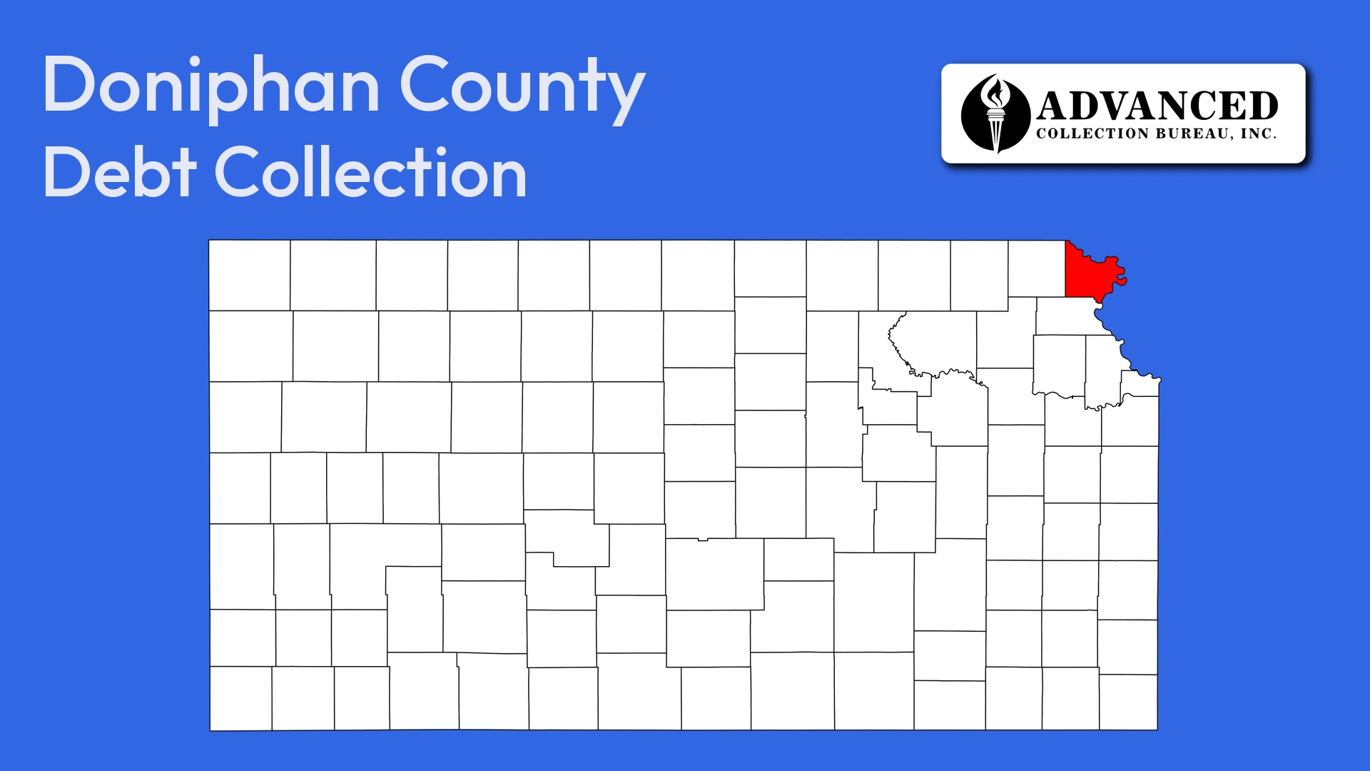 Map of Kansas highlighting Doniphan County