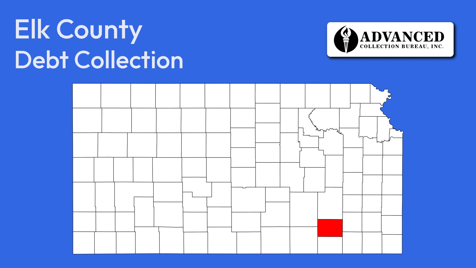 Map of Kansas highlighting Elk County