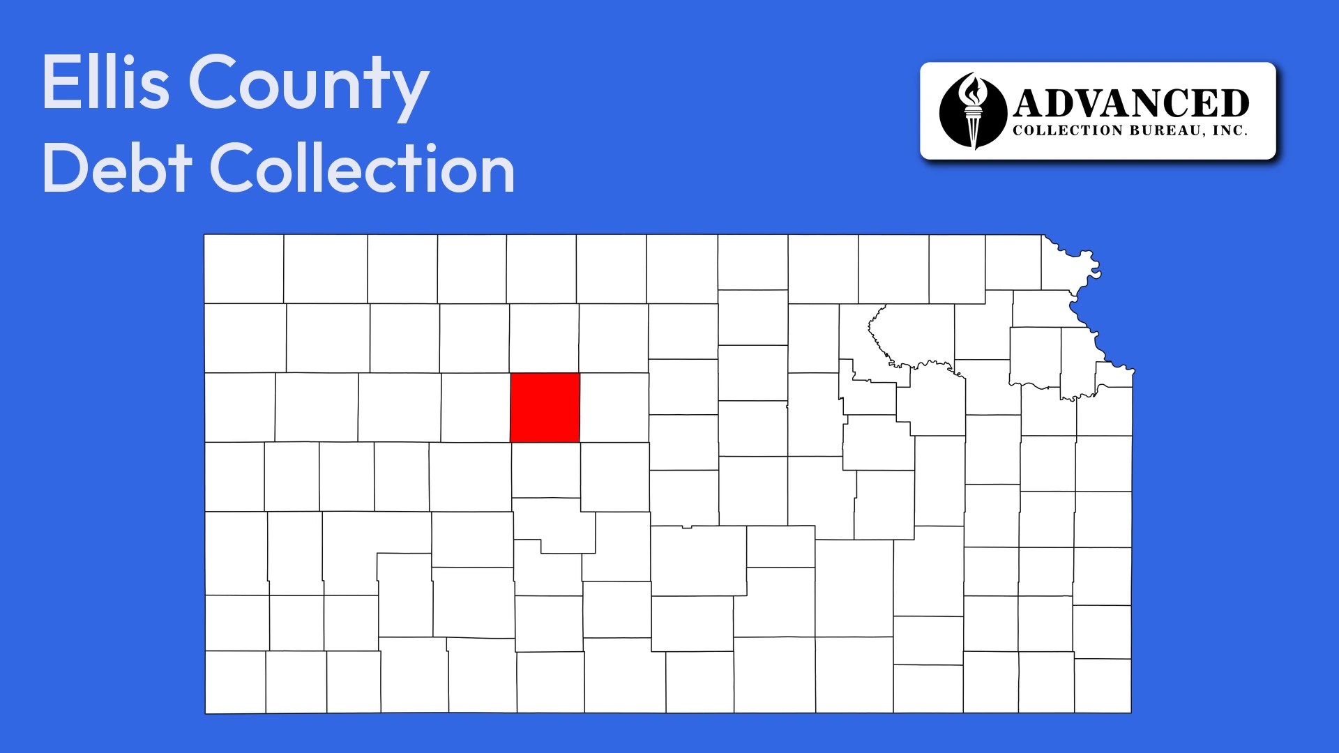 Map of Kansas highlighting Ellis County