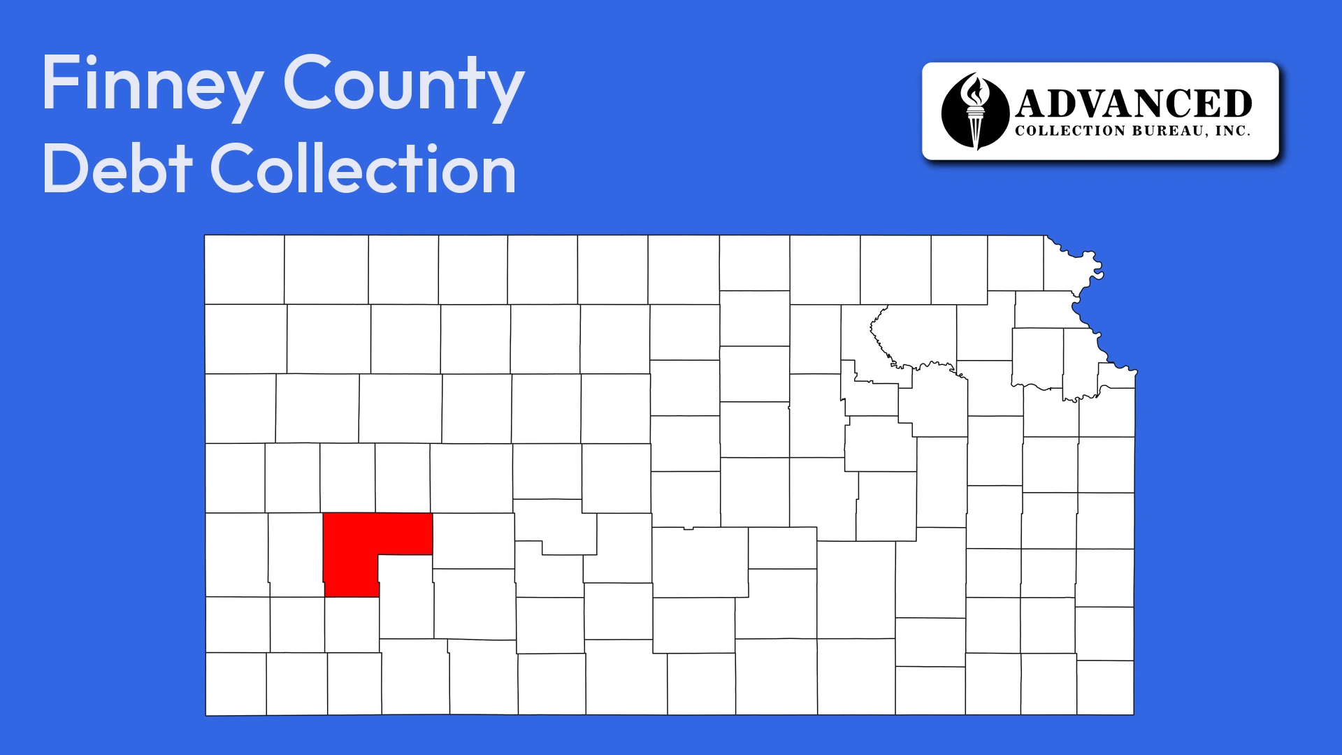 Map of Kansas highlighting Finney County