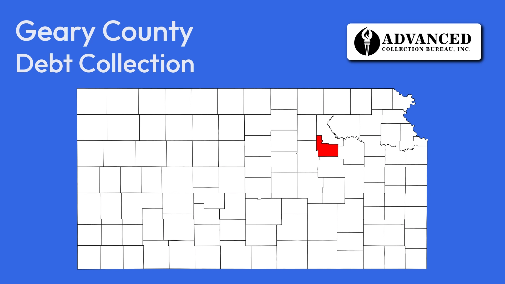 Map of Kansas highlighting Geary County