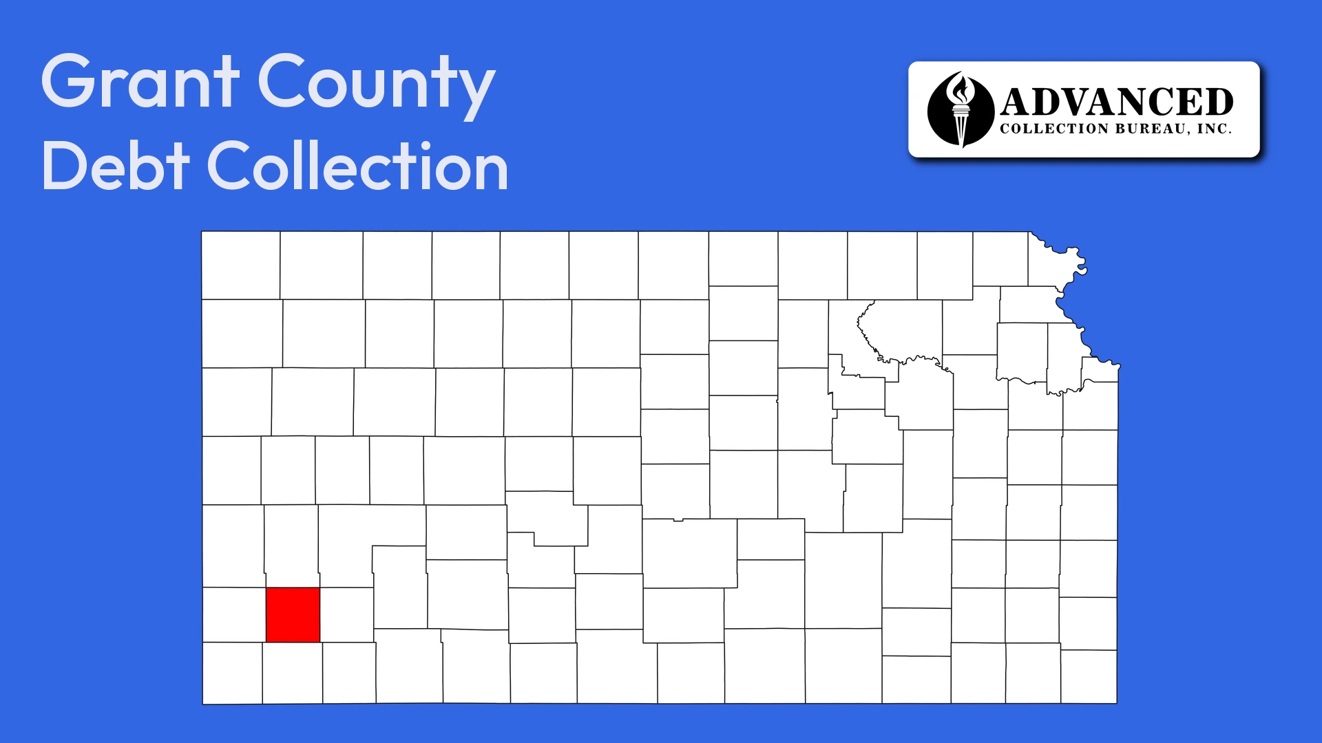 Map of Kansas highlighting Grant County