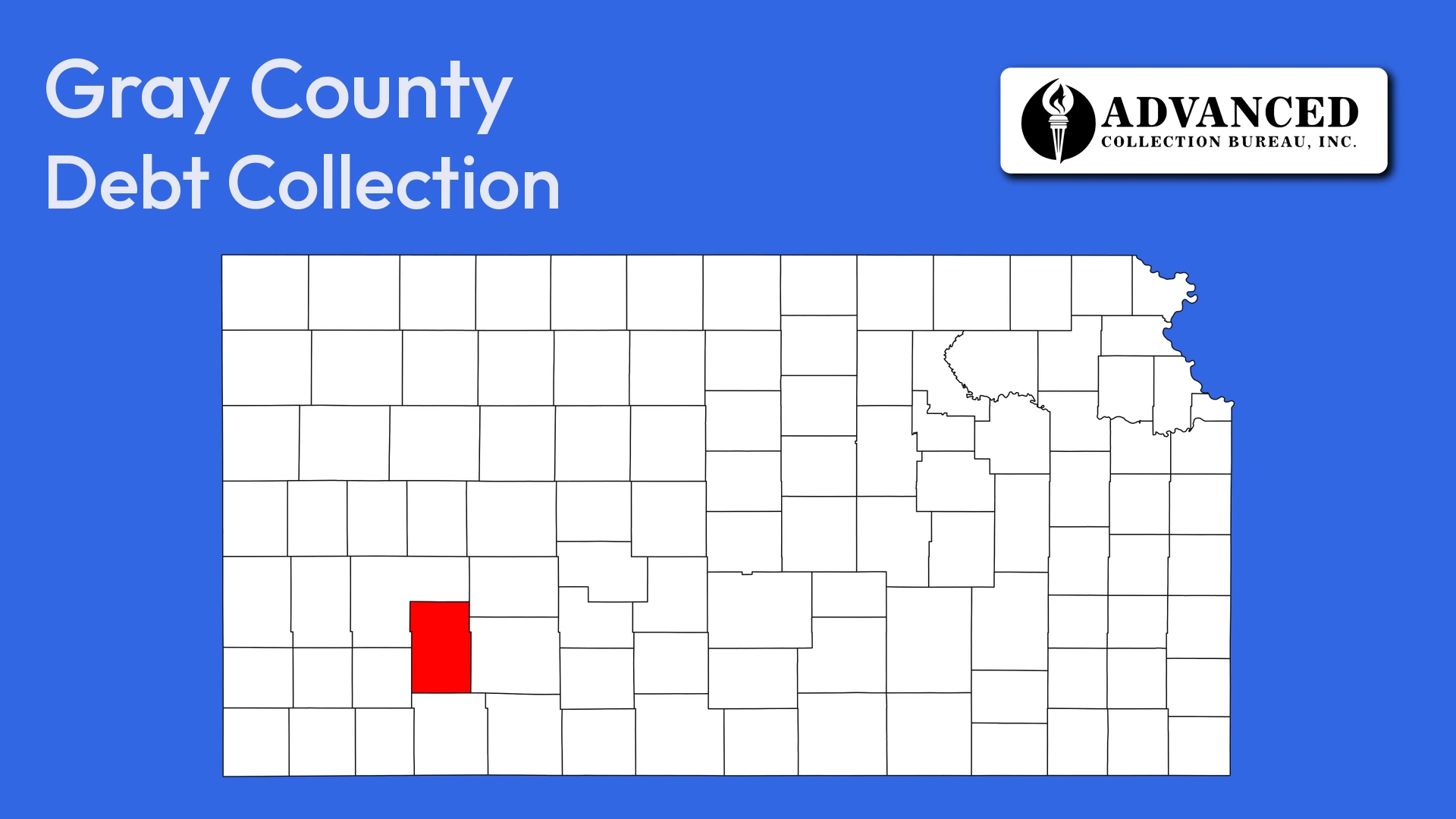 Map of Kansas highlighting Gray County