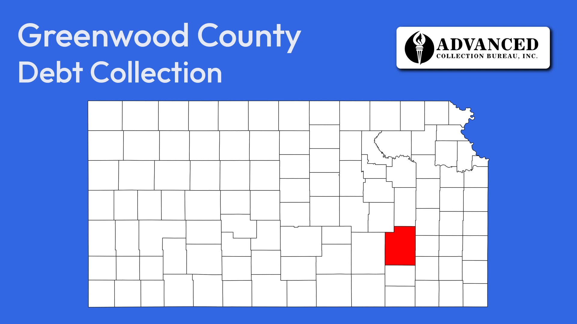 Map of Kansas highlighting Greenwood County
