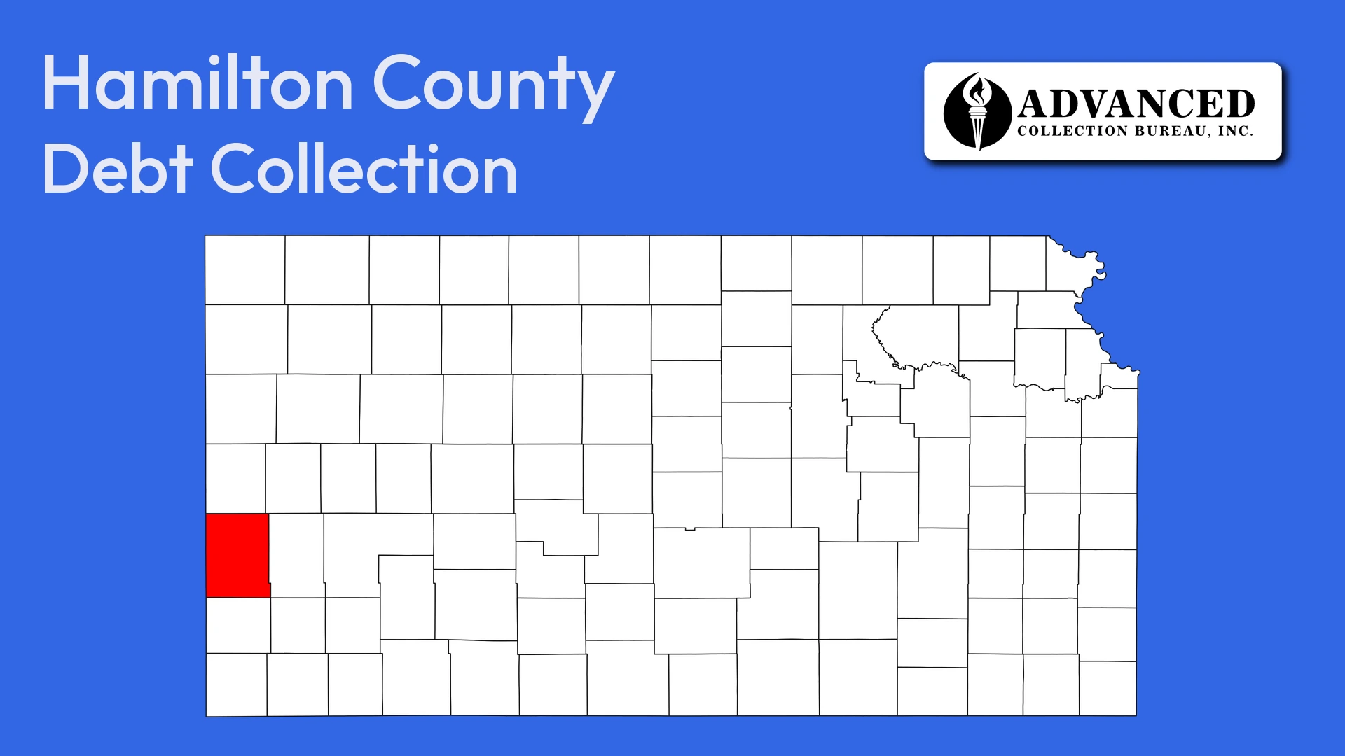 Map of Kansas highlighting Hamilton County