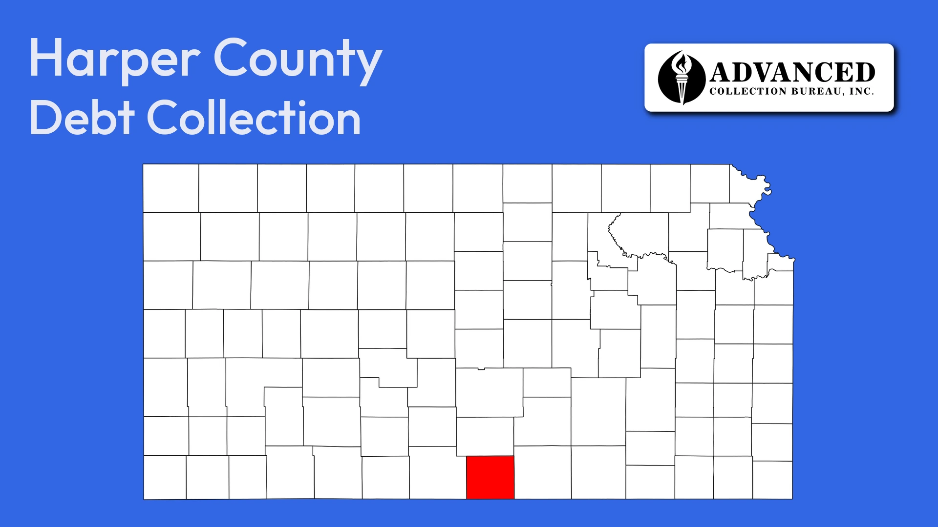 Map of Kansas highlighting Harper County