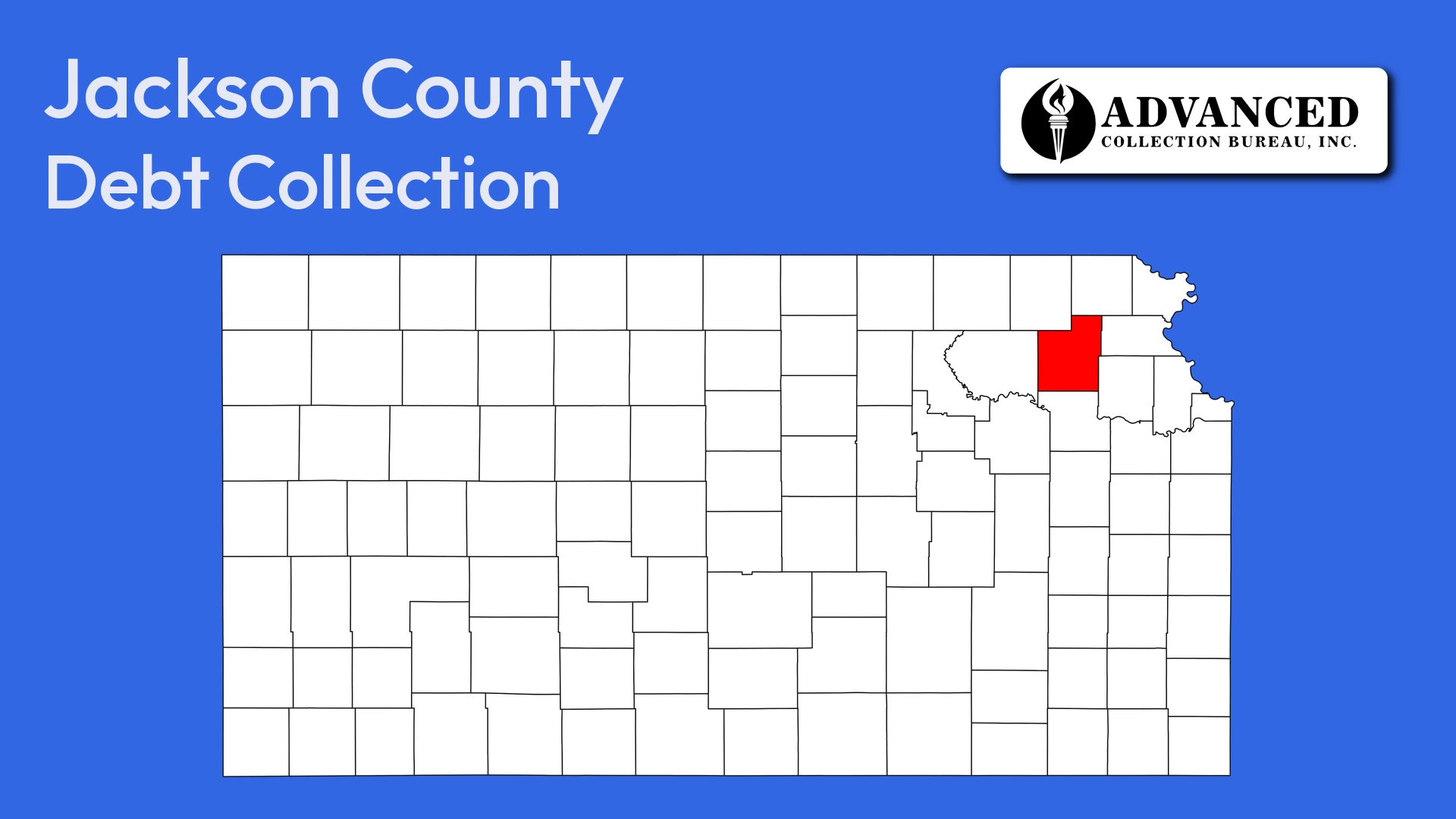 Map of Kansas highlighting Jackson County