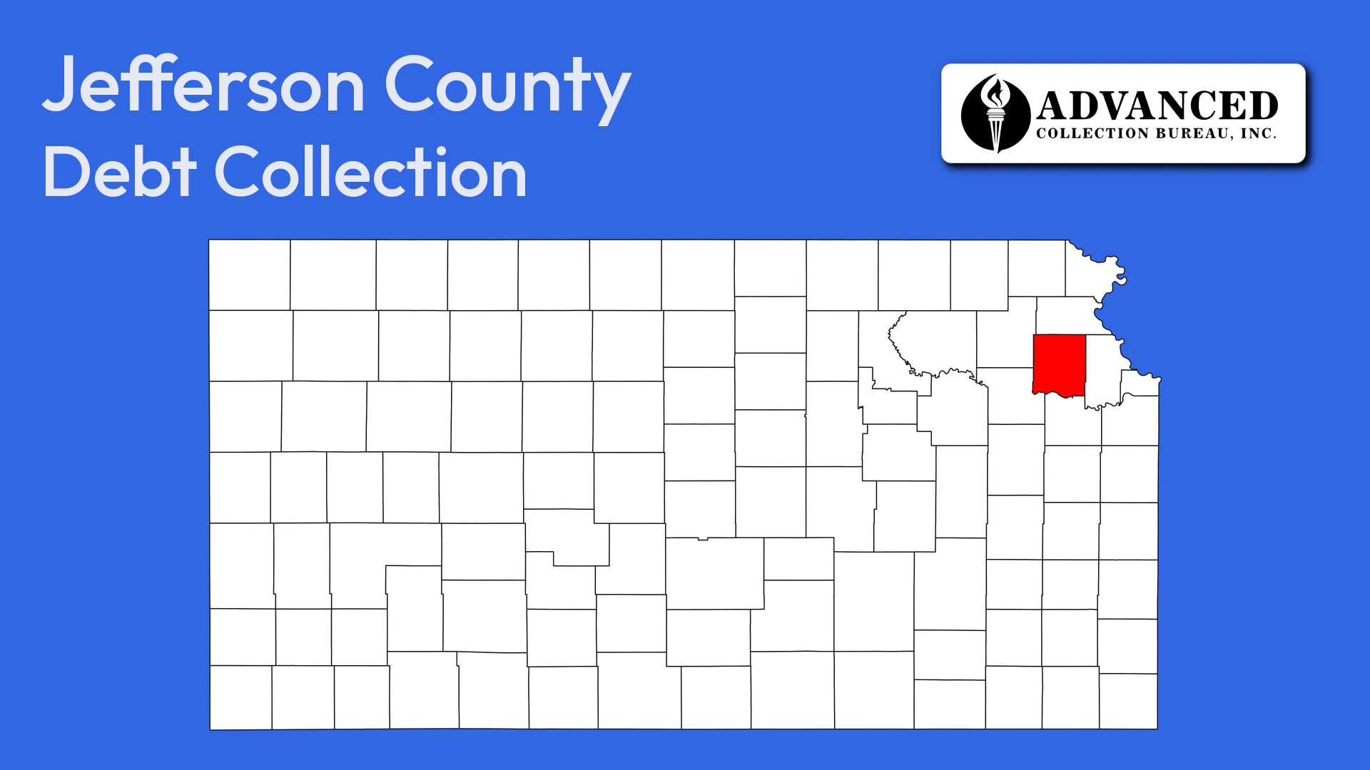 Map of Kansas highlighting Jefferson County