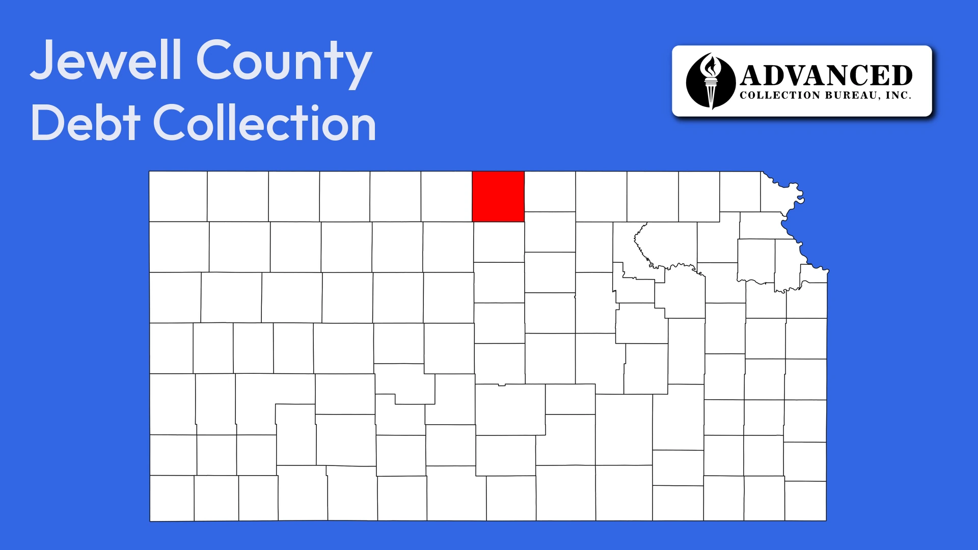 Map of Kansas highlighting Jewell County