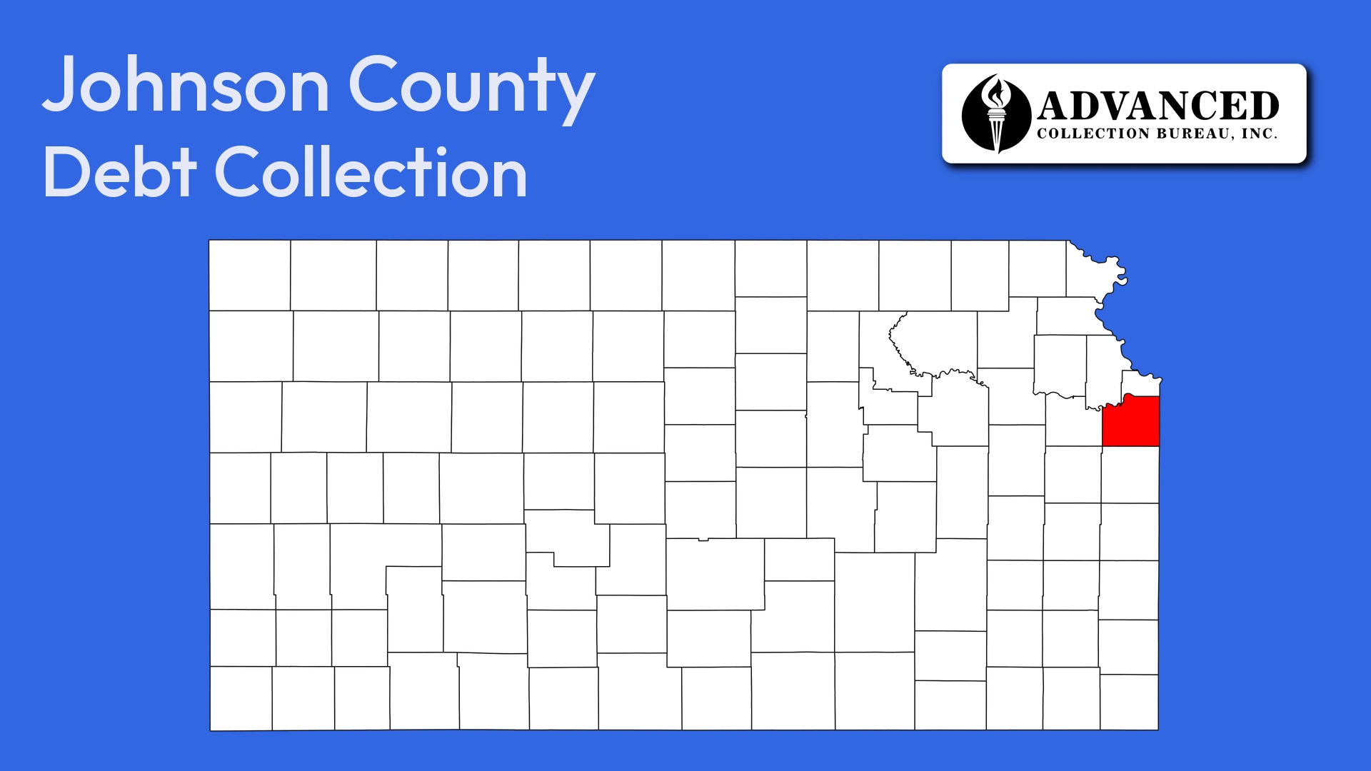 Map of Kansas highlighting Johnson County