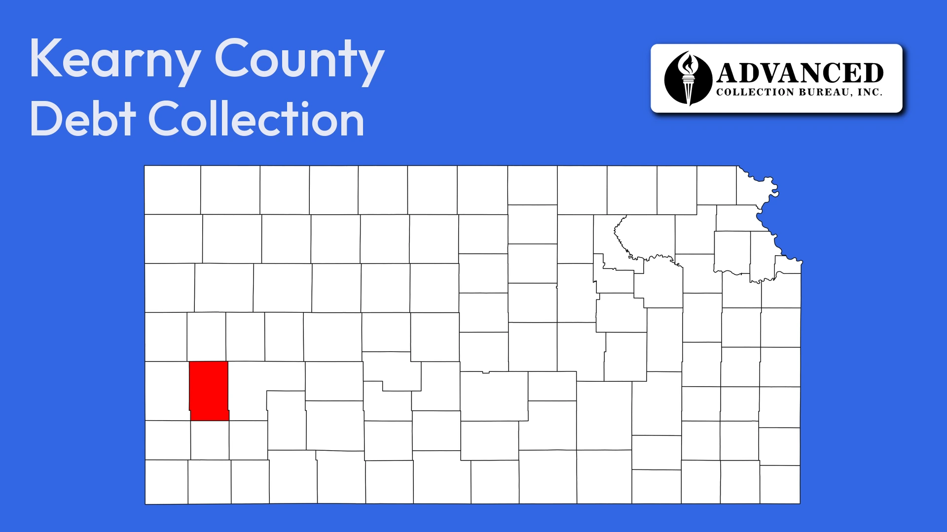 Map of Kansas highlighting Kearny County