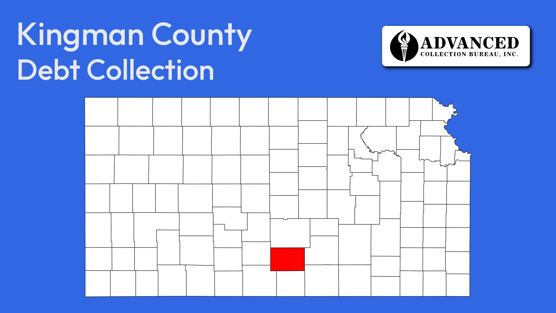 Map of Kansas highlighting Kingman County