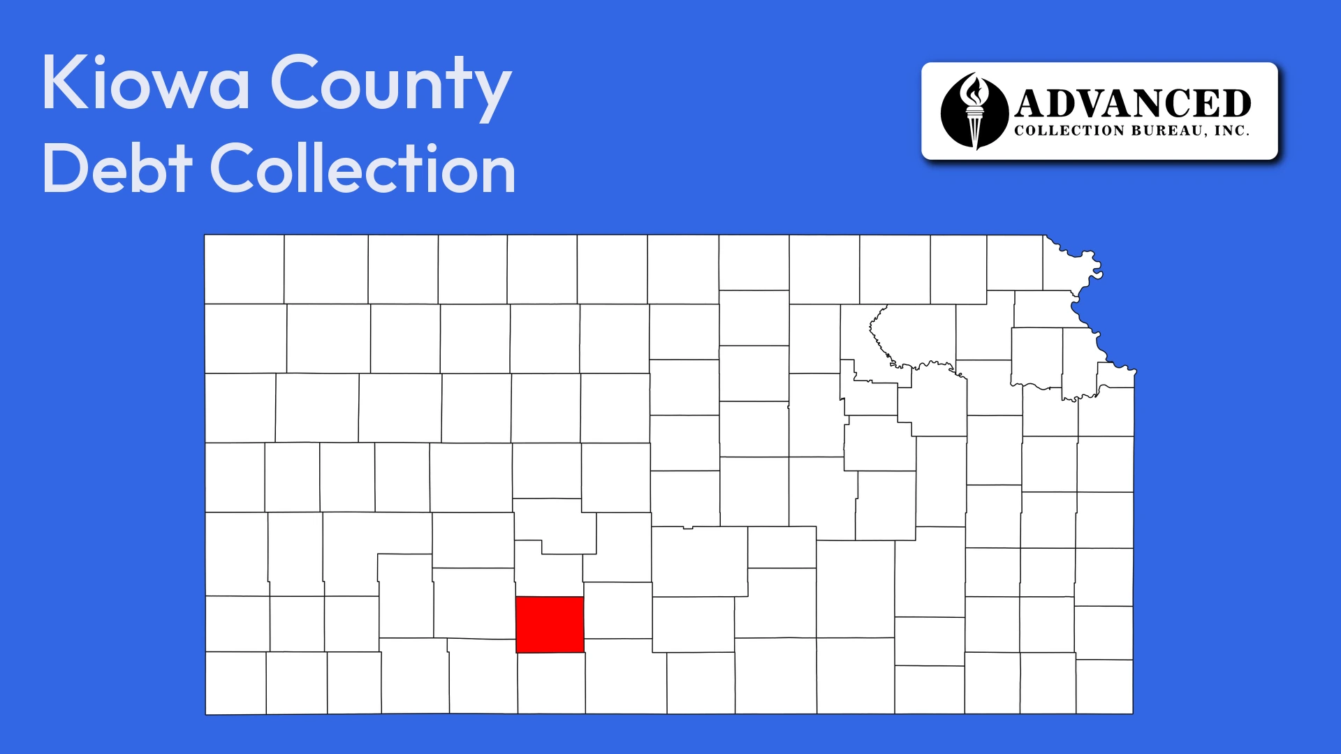 Map of Kansas highlighting Kiowa County