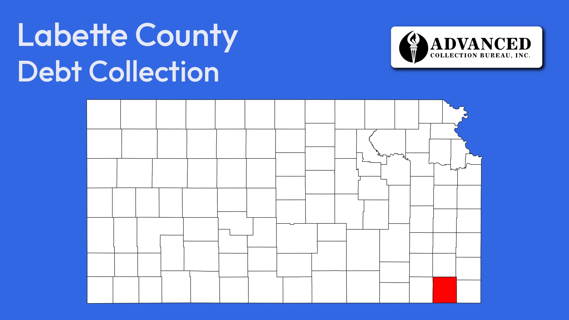 Map of Kansas highlighting Labette County