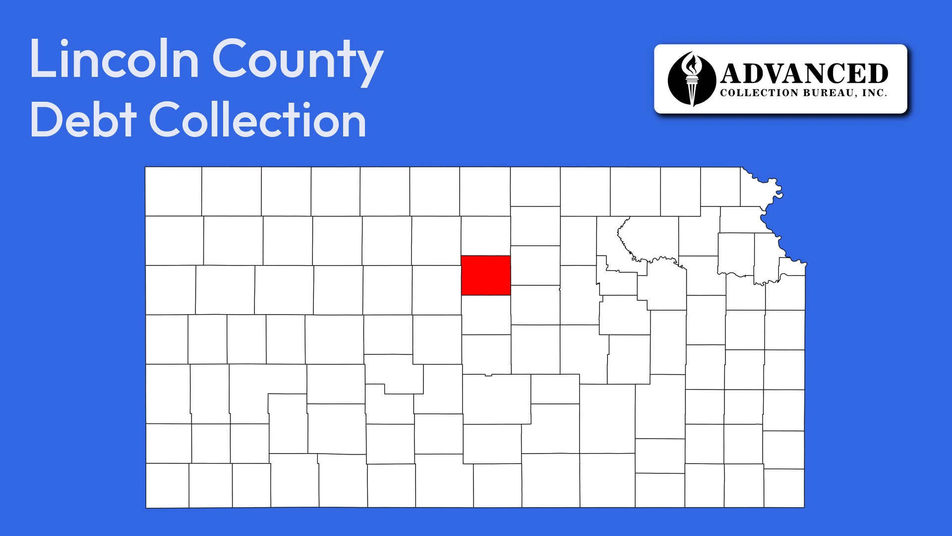 Map of Kansas highlighting Lincoln County