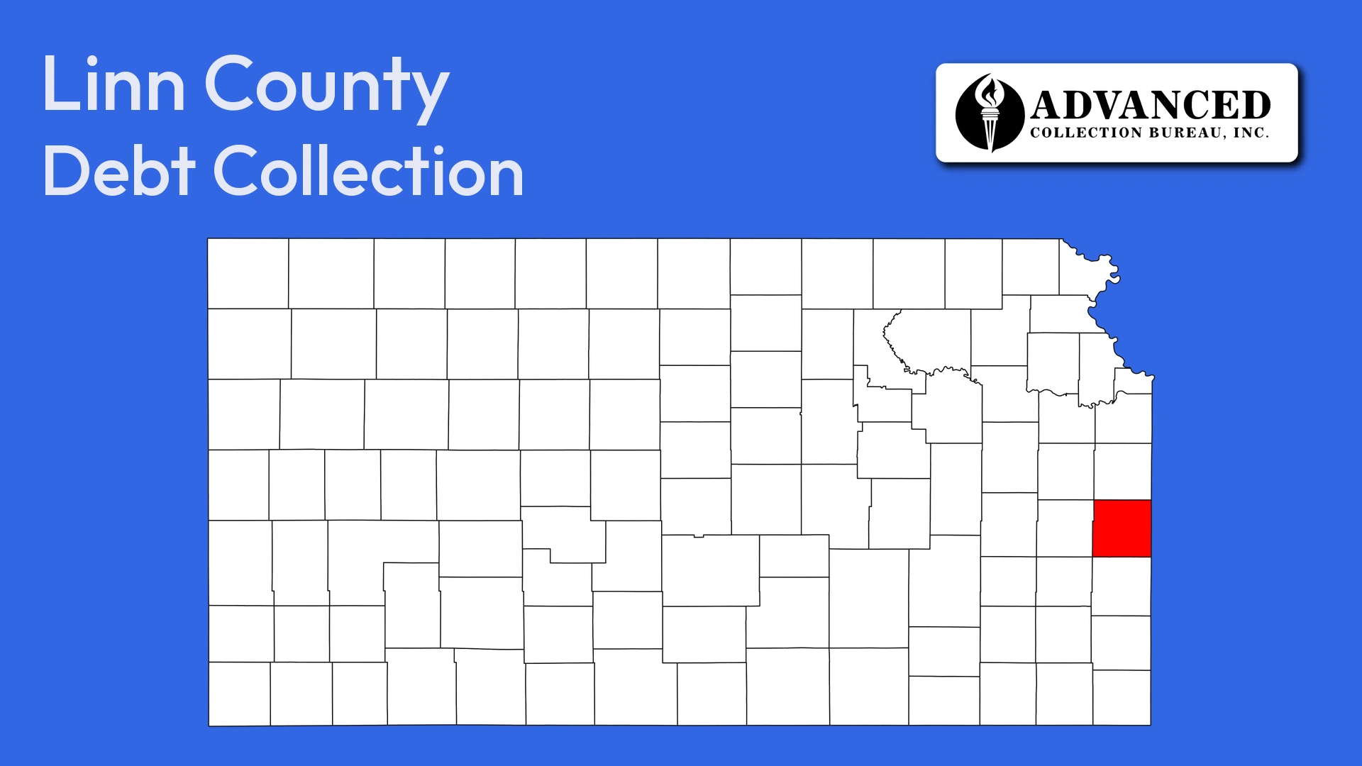 Map of Kansas highlighting Linn County