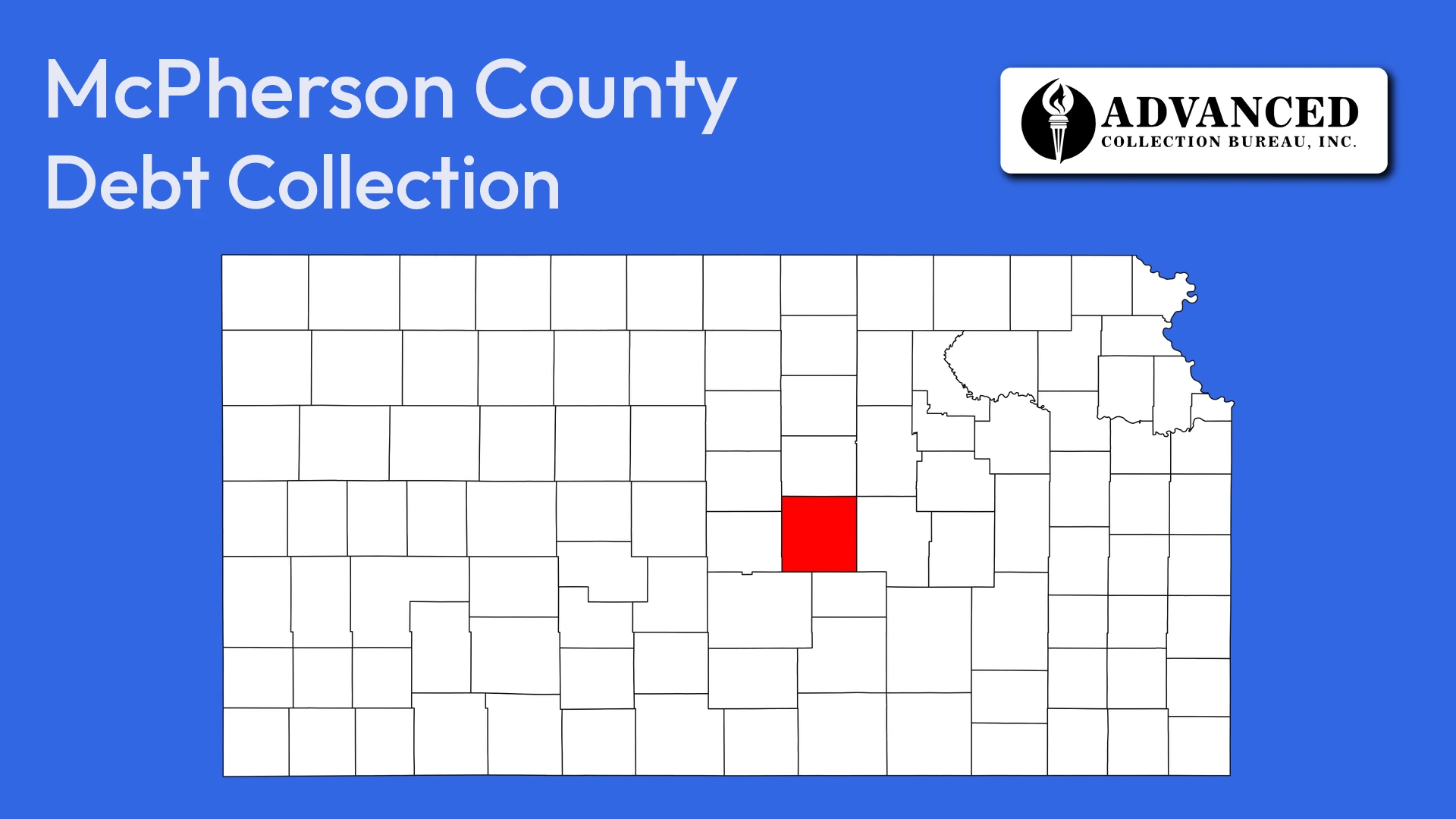 Map of Kansas highlighting McPherson County