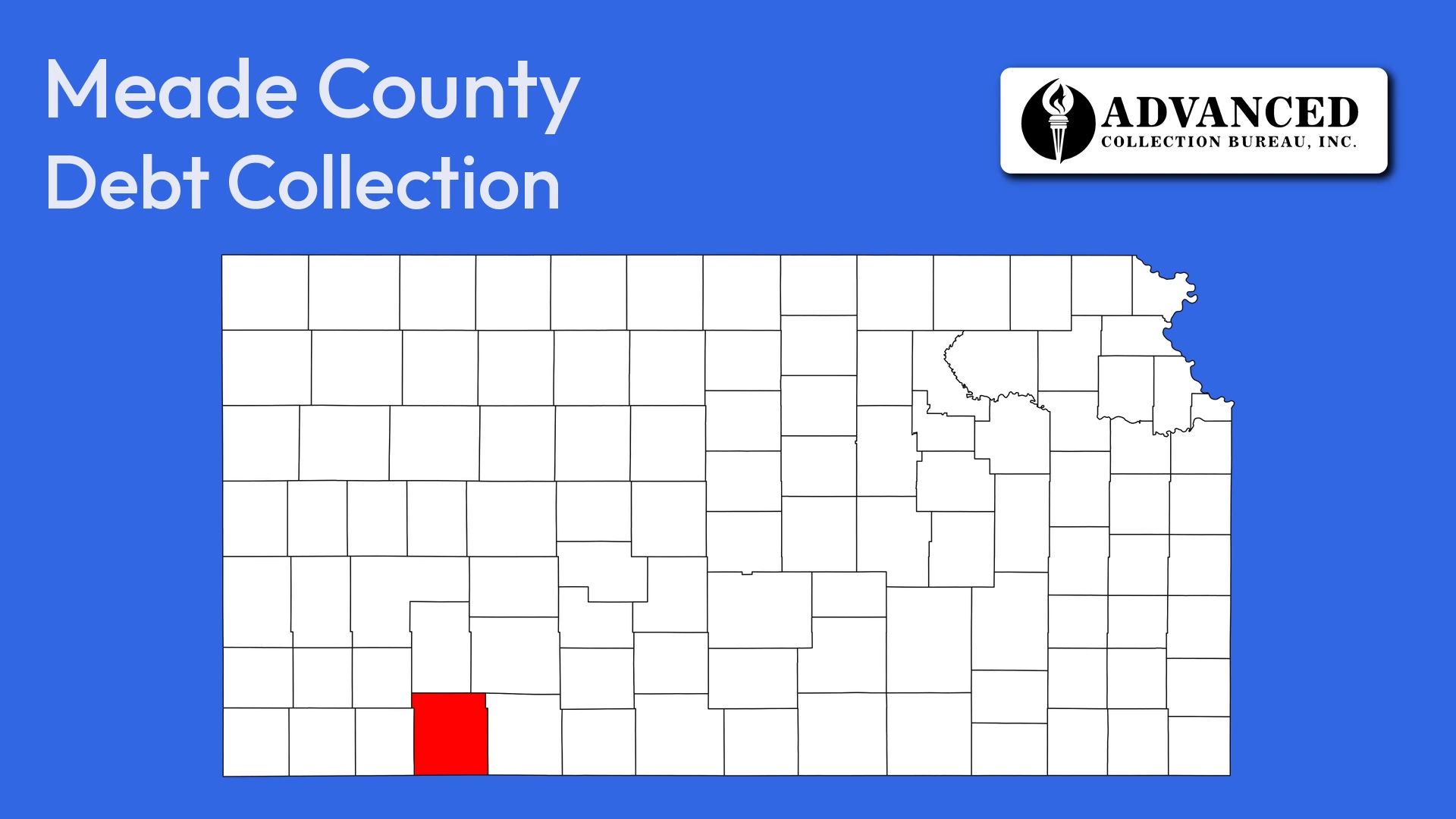 Map of Kansas highlighting Meade County