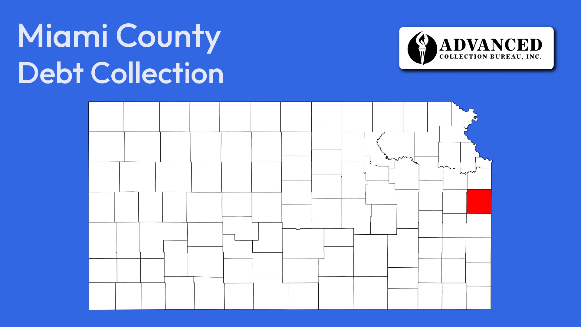 Map of Kansas highlighting Miami County