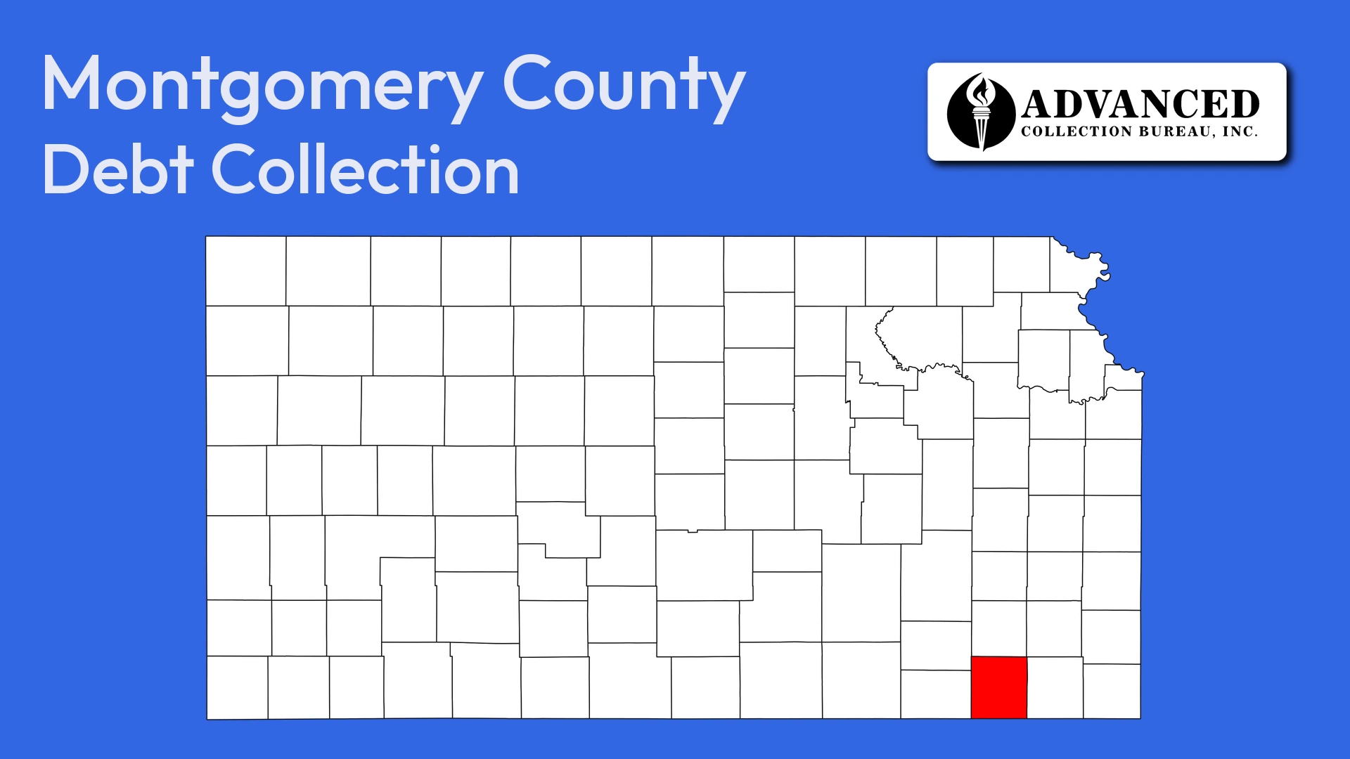 Map of Kansas highlighting Montgomery County