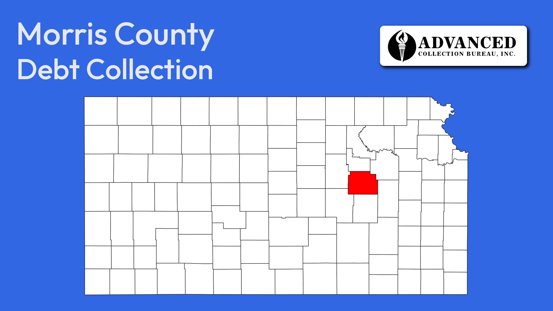 Map of Kansas highlighting Morris County