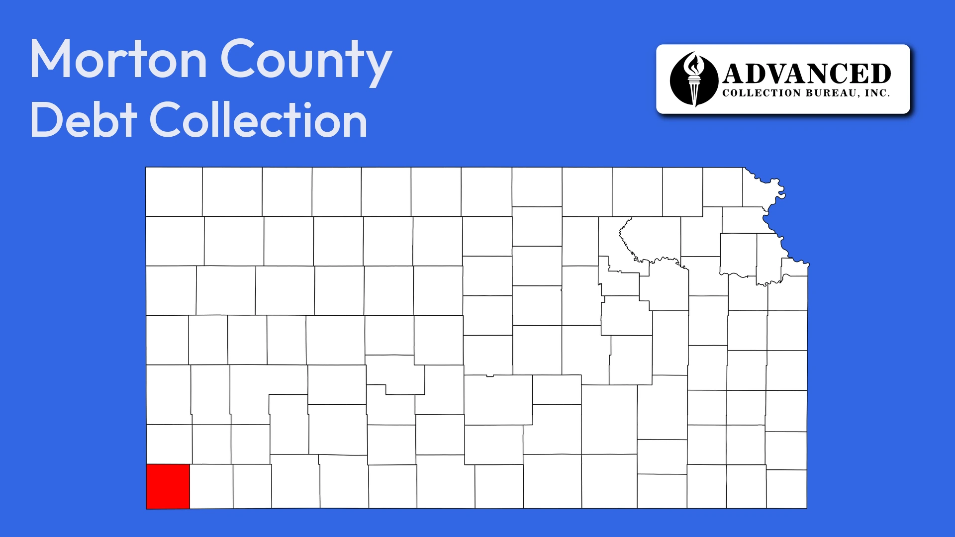 Map of Kansas highlighting Morton County