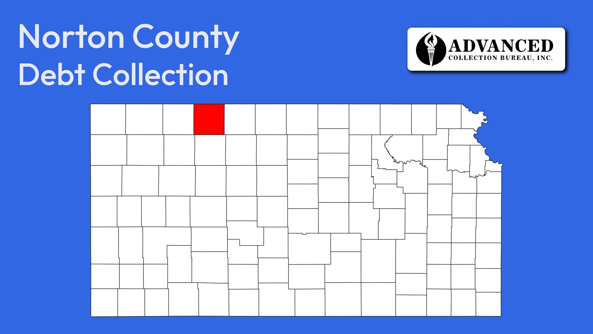 Map of Kansas highlighting Norton County