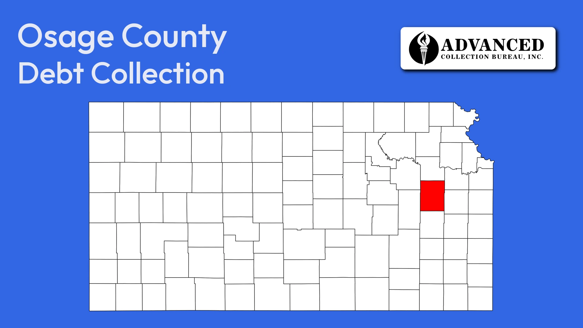 Map of Kansas highlighting Osage County