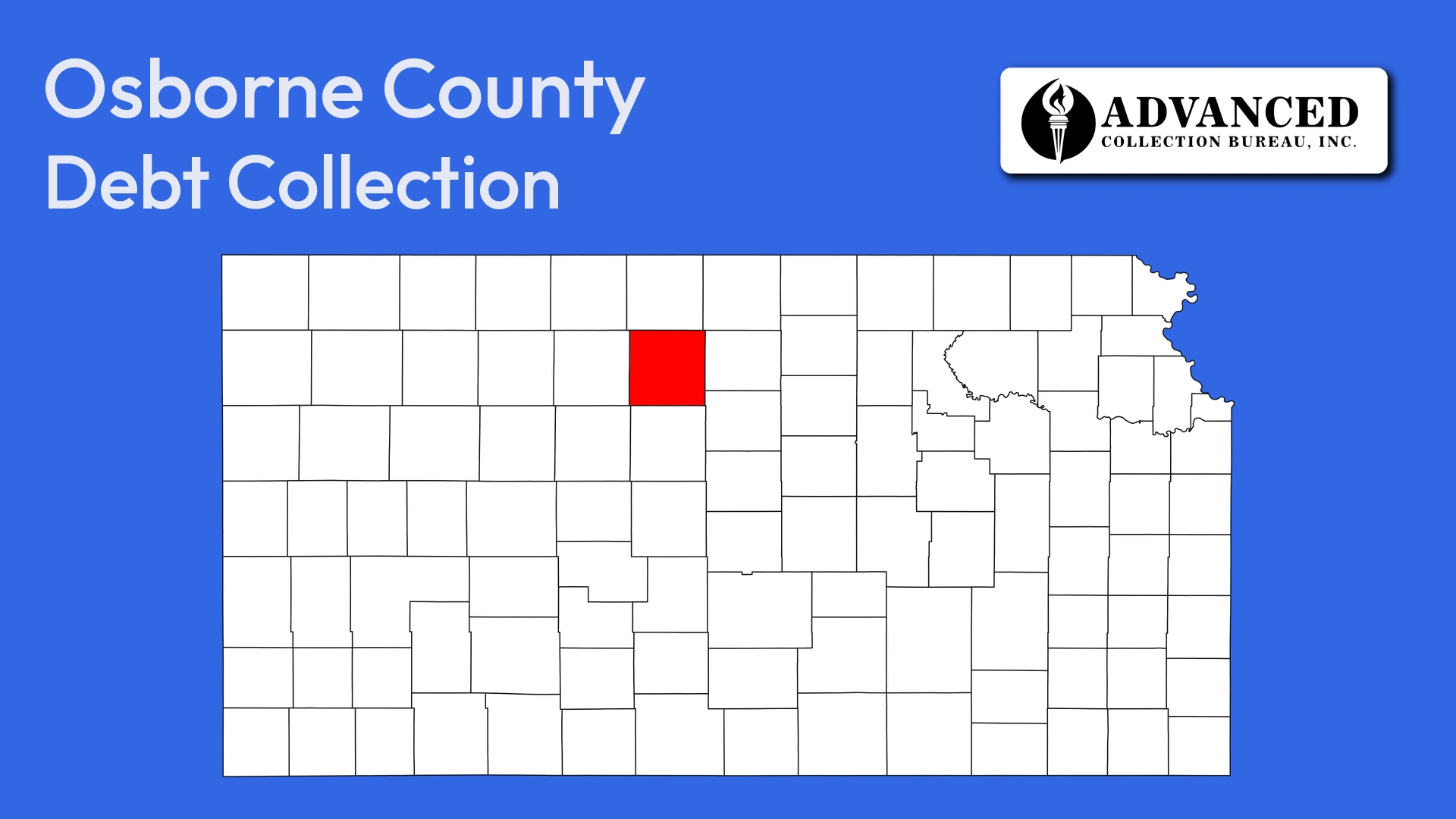 Map of Kansas highlighting Osborne County