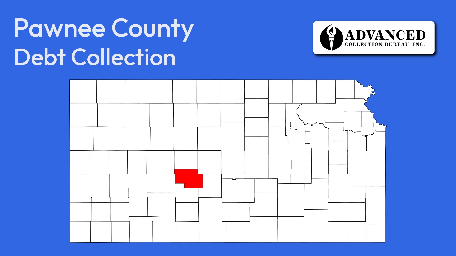 Map of Kansas highlighting Pawnee County