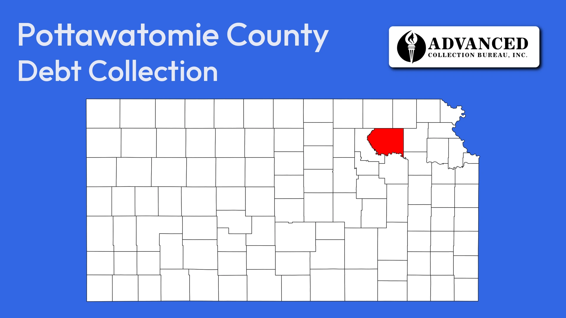 Map of Kansas highlighting Pottawatomie County
