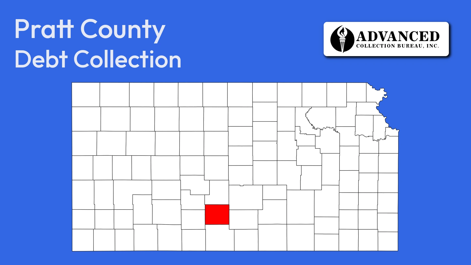 Map of Kansas highlighting Pratt County
