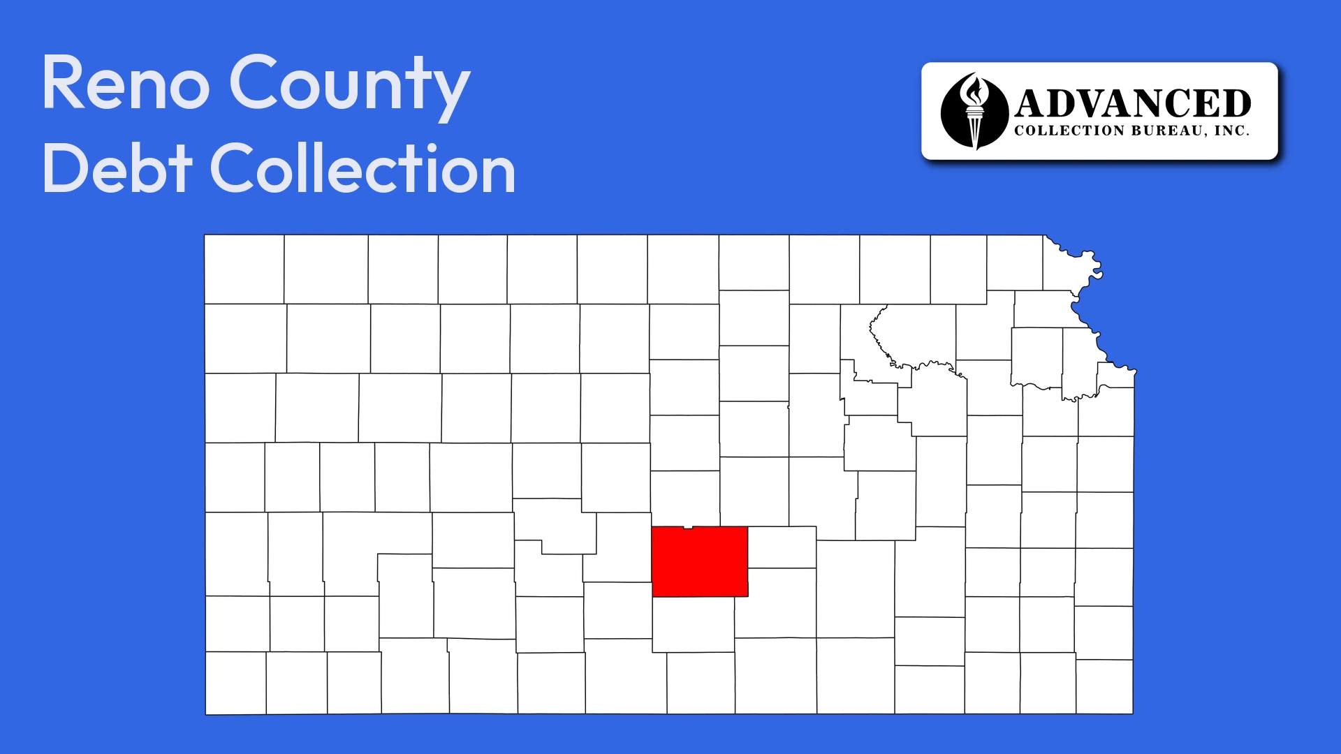 Map of Kansas highlighting Reno County