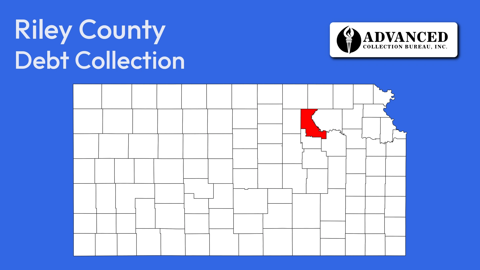 Map of Kansas highlighting Riley County