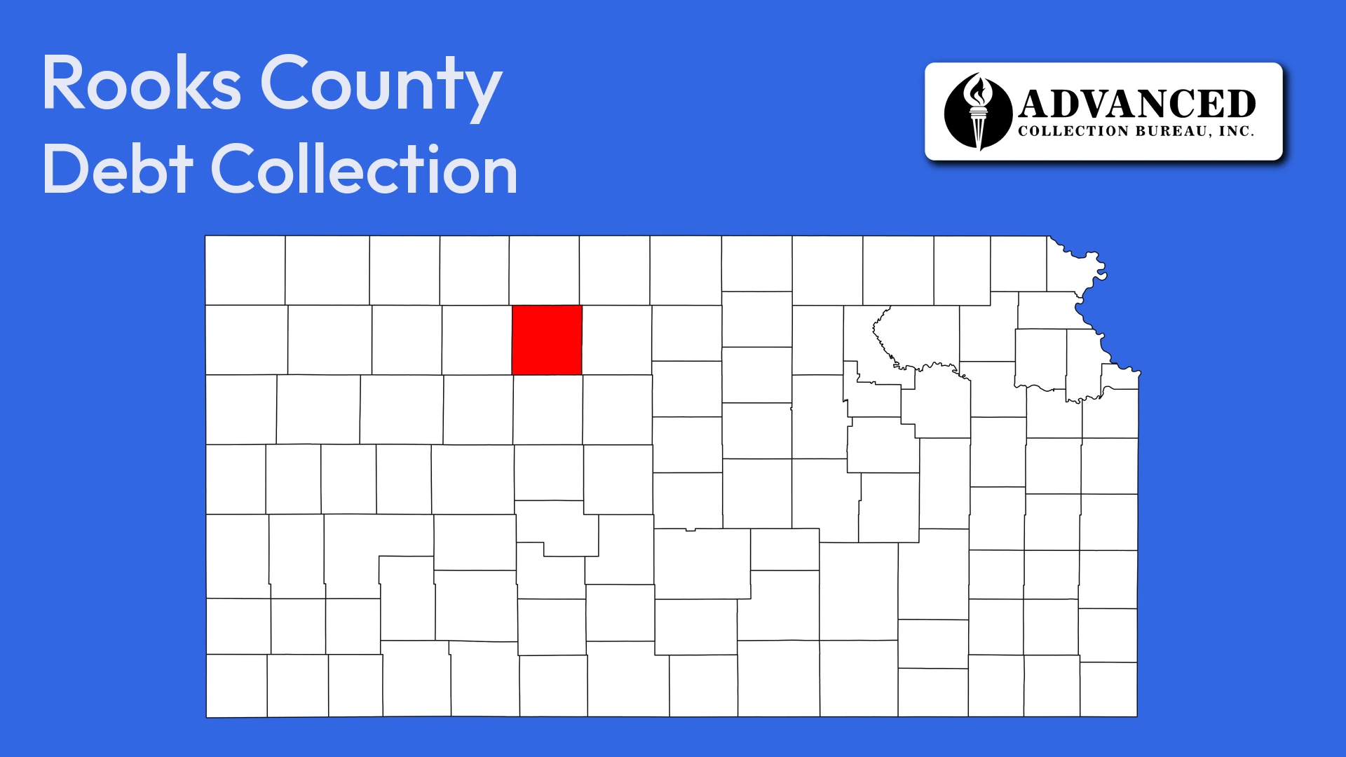 Map of Kansas highlighting Rooks County