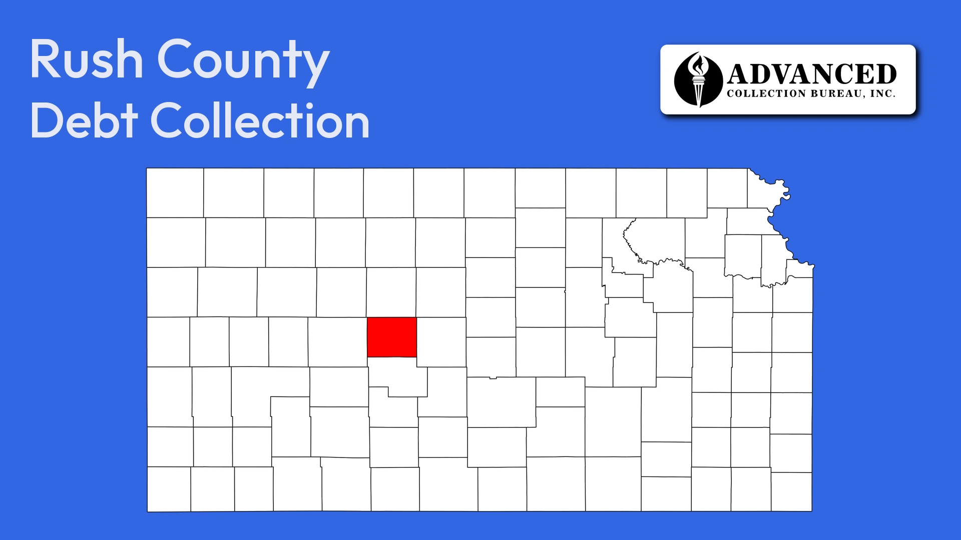 Map of Kansas highlighting Rush County