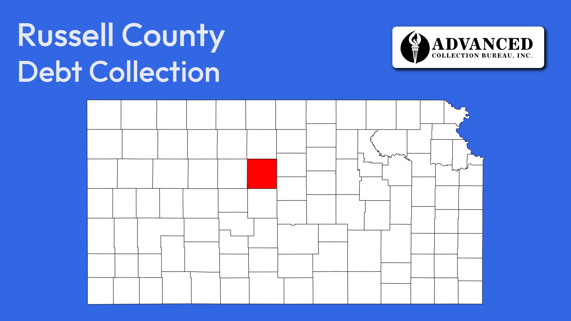 Map of Kansas highlighting Russell County