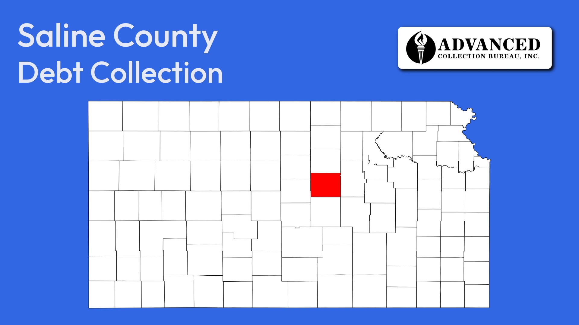 Map of Kansas highlighting Saline County