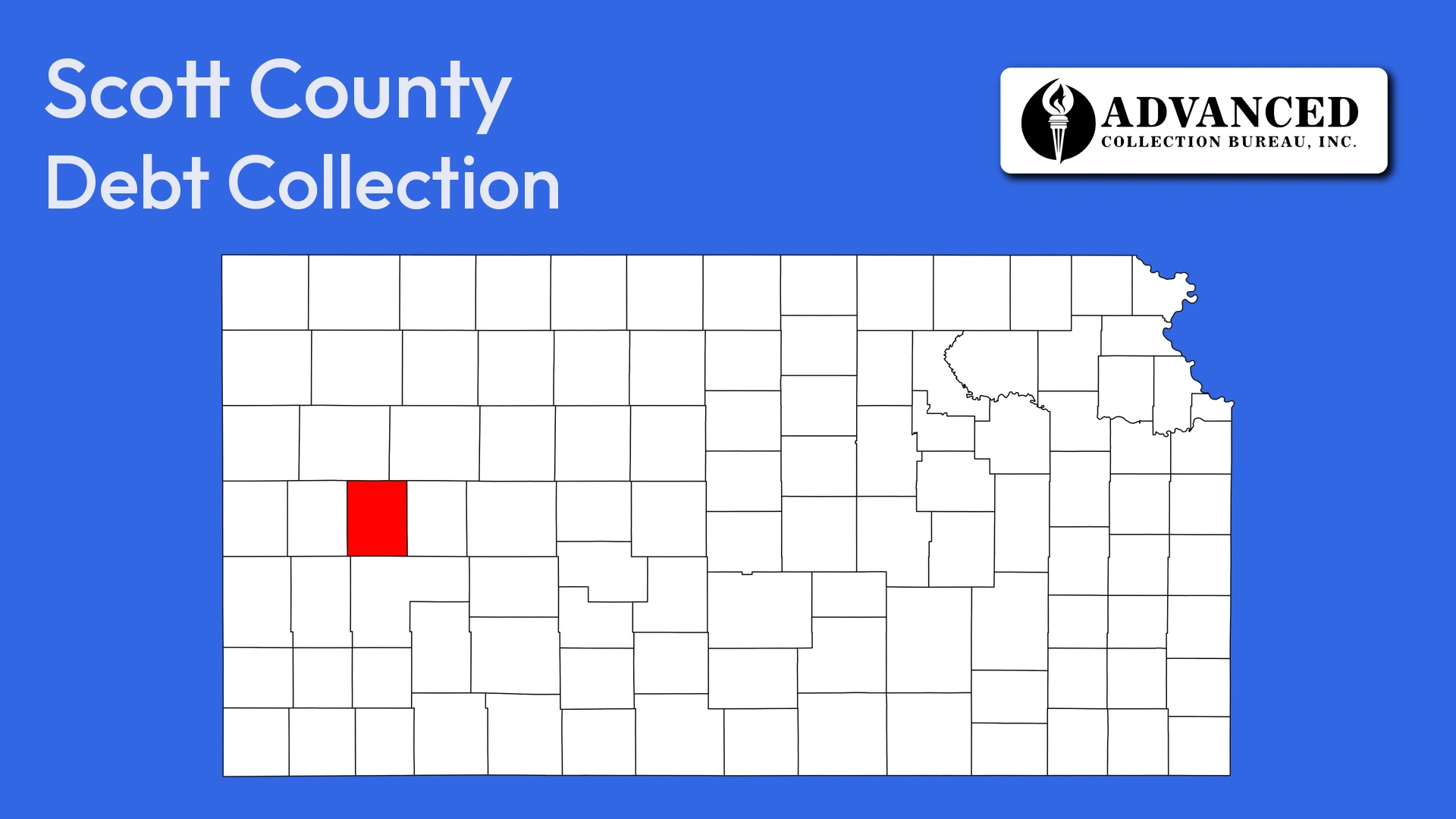 Map of Kansas highlighting Scott County