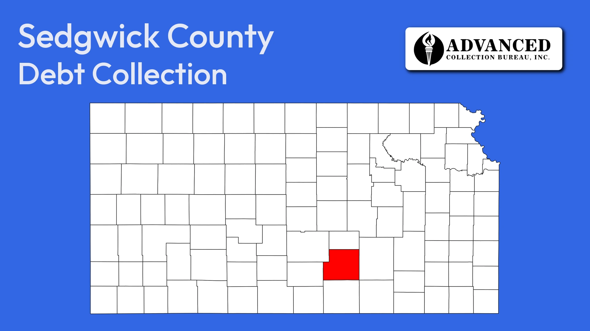 Map of Kansas highlighting Sedgwick County